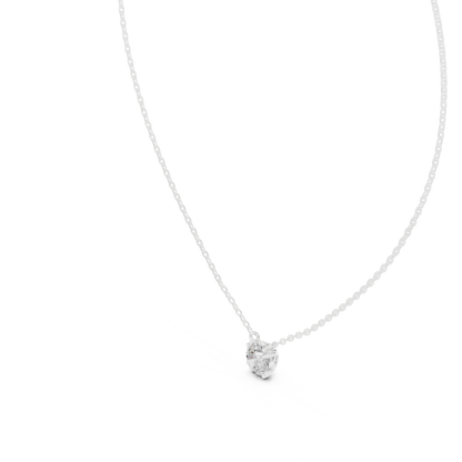 Classic Round Solitaire Diamond Pendant Necklace