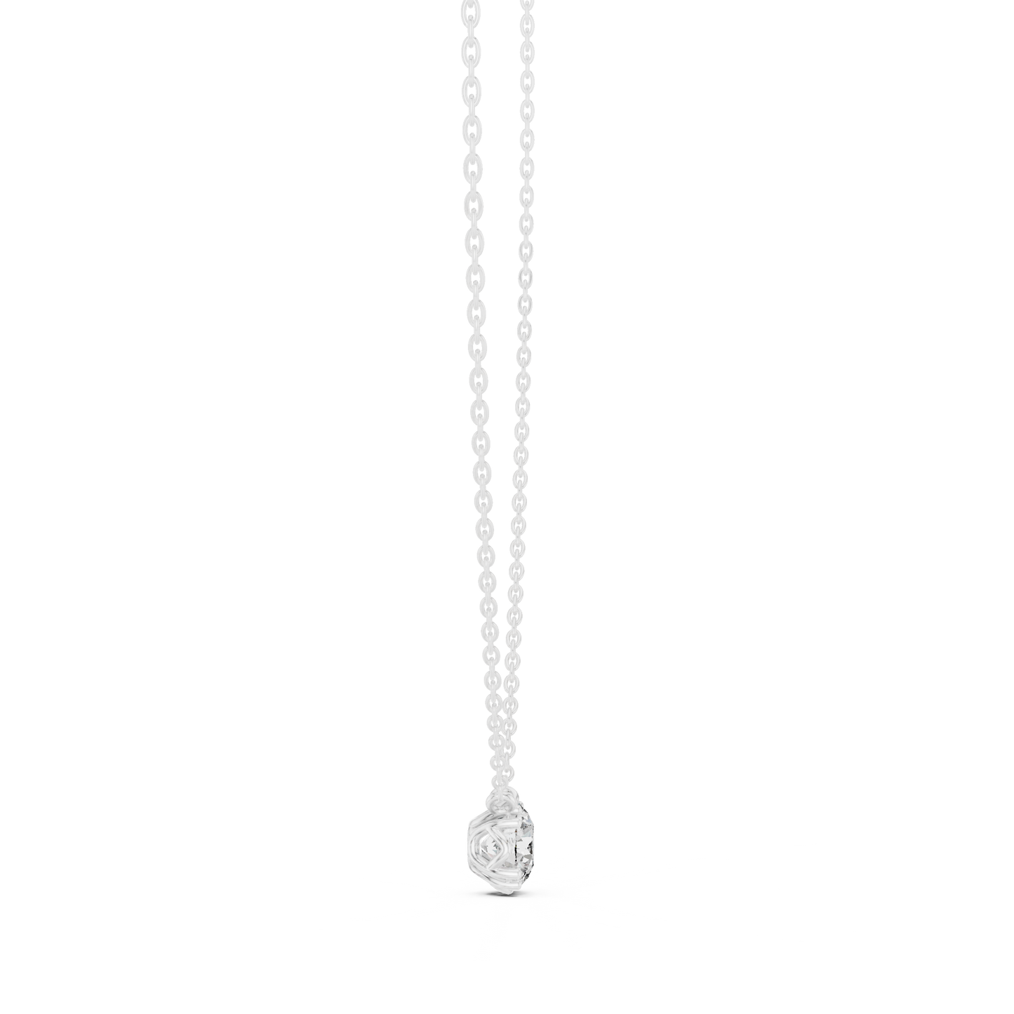 Classic Round Solitaire Diamond Pendant Necklace