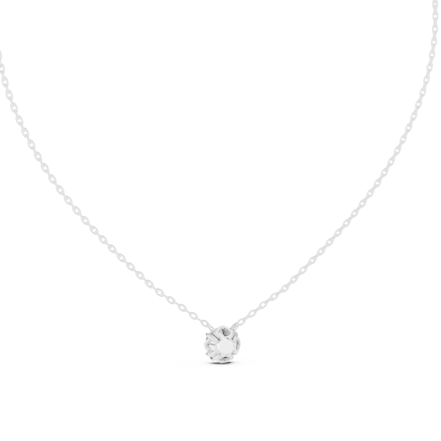 Classic Round Solitaire Diamond Pendant Necklace