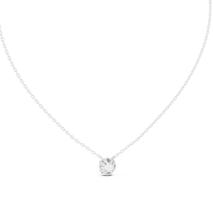 Classic Round Solitaire Diamond Pendant Necklace