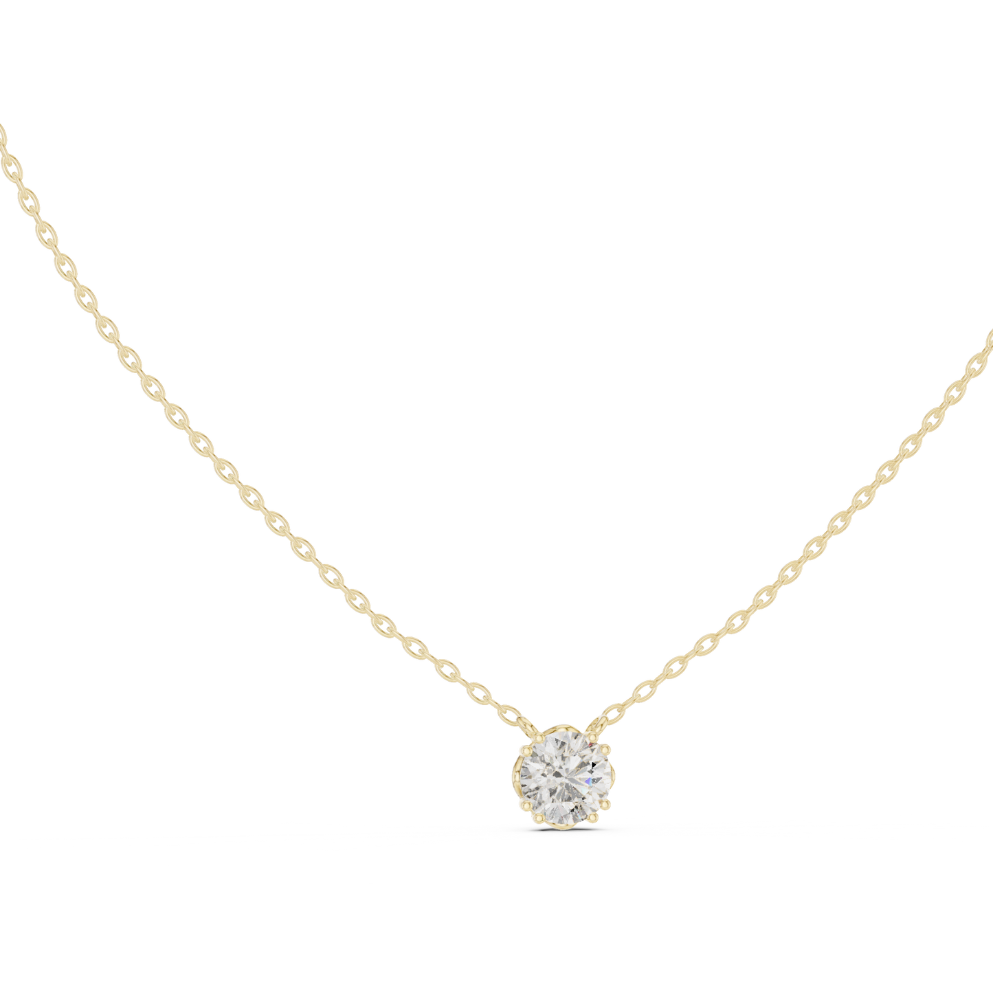 Classic Round Solitaire Diamond Pendant Necklace
