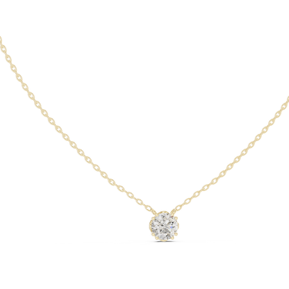 Classic Round Solitaire Diamond Pendant Necklace