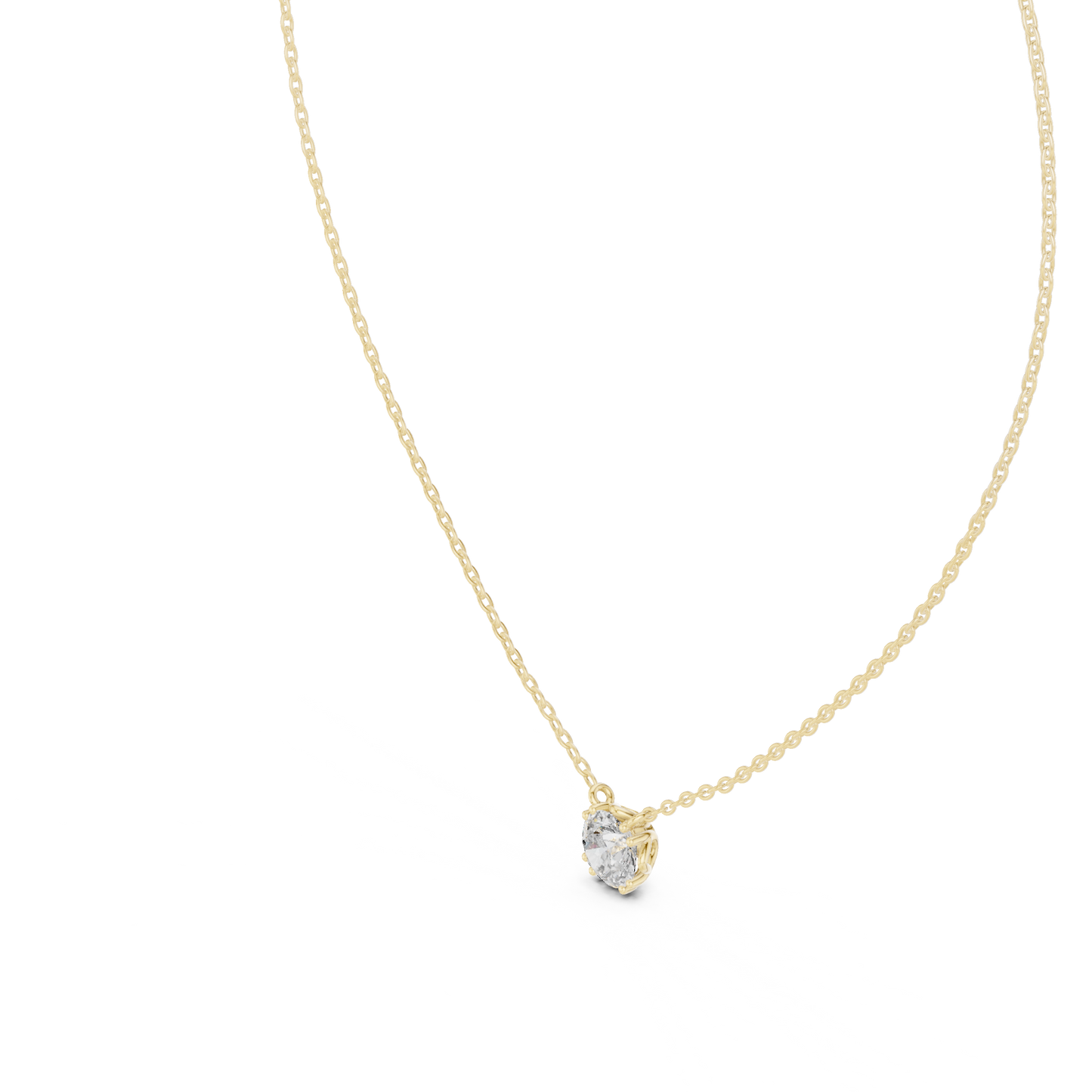 Classic Round Solitaire Diamond Pendant Necklace