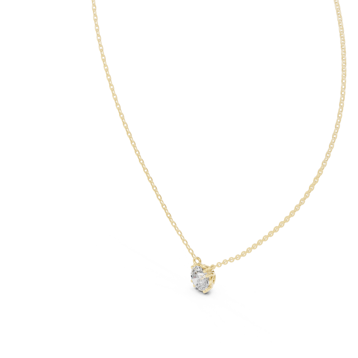 Classic Round Solitaire Diamond Pendant Necklace