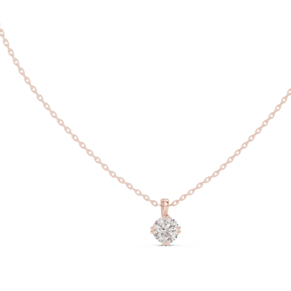 Round Cut Diamond Drop Necklace
