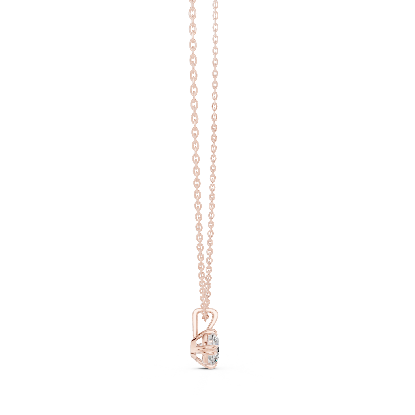 Round Cut Diamond Drop Necklace
