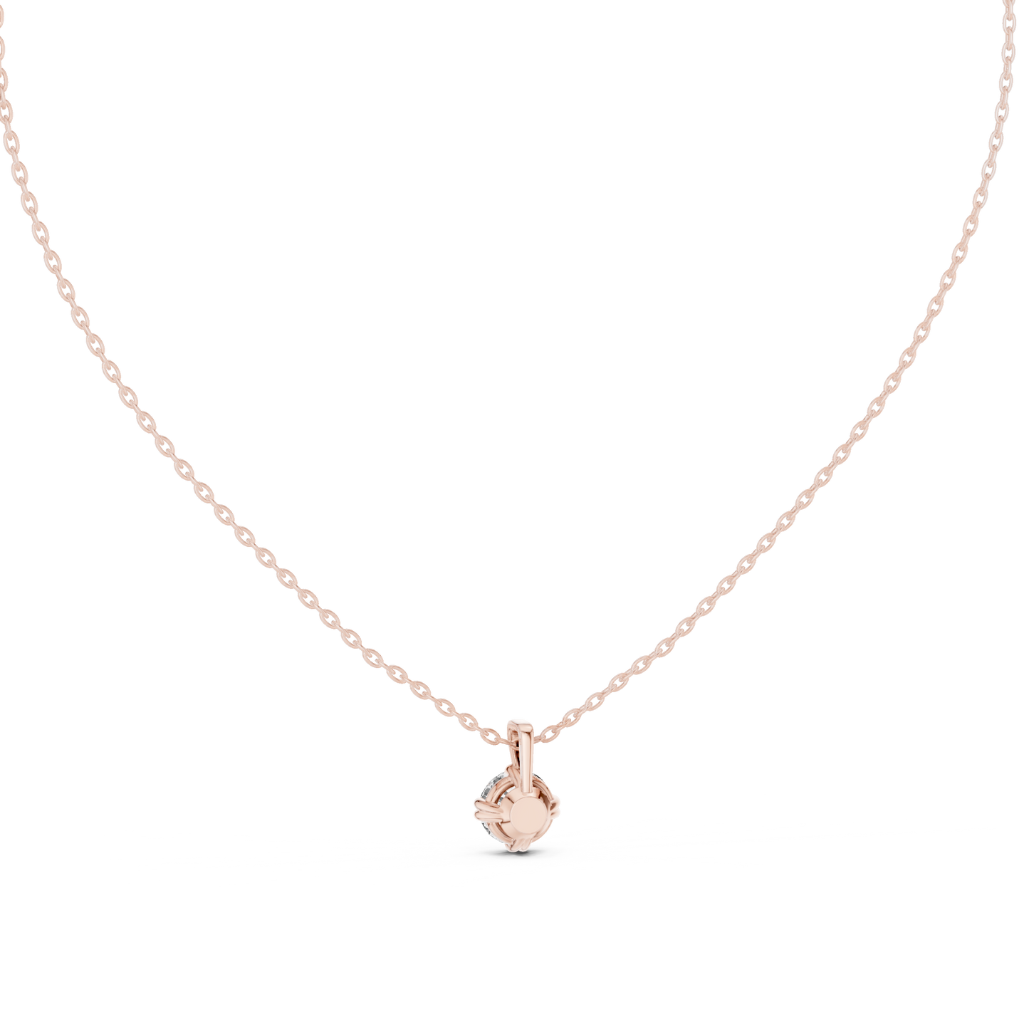 Round Cut Diamond Drop Necklace
