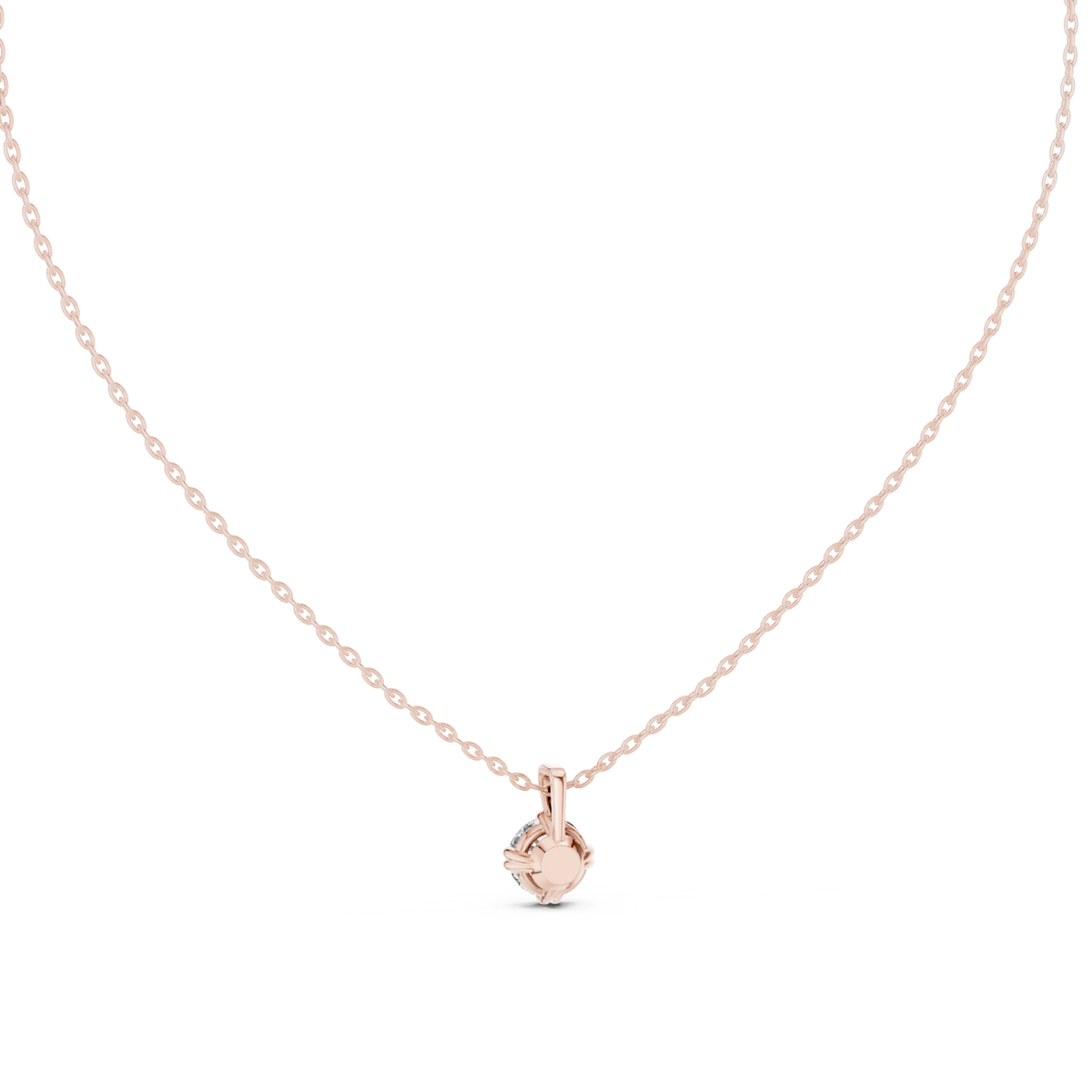 Round Cut Diamond Drop Necklace