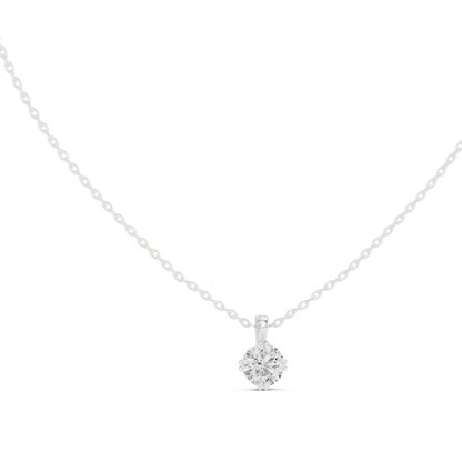 Round Cut Diamond Drop Necklace
