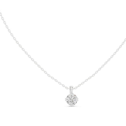 Round Cut Diamond Drop Necklace