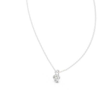 Round Cut Diamond Drop Necklace