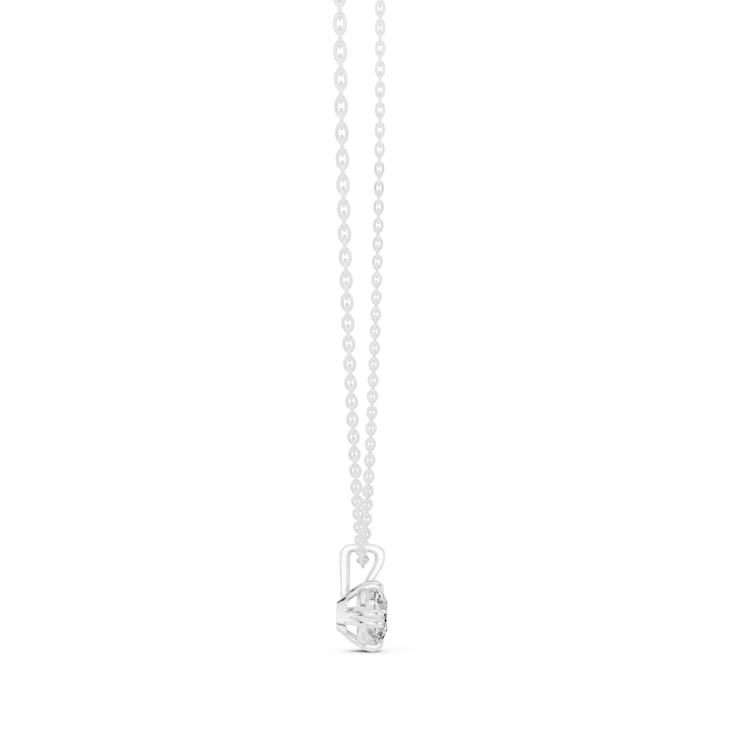 Round Cut Diamond Drop Necklace