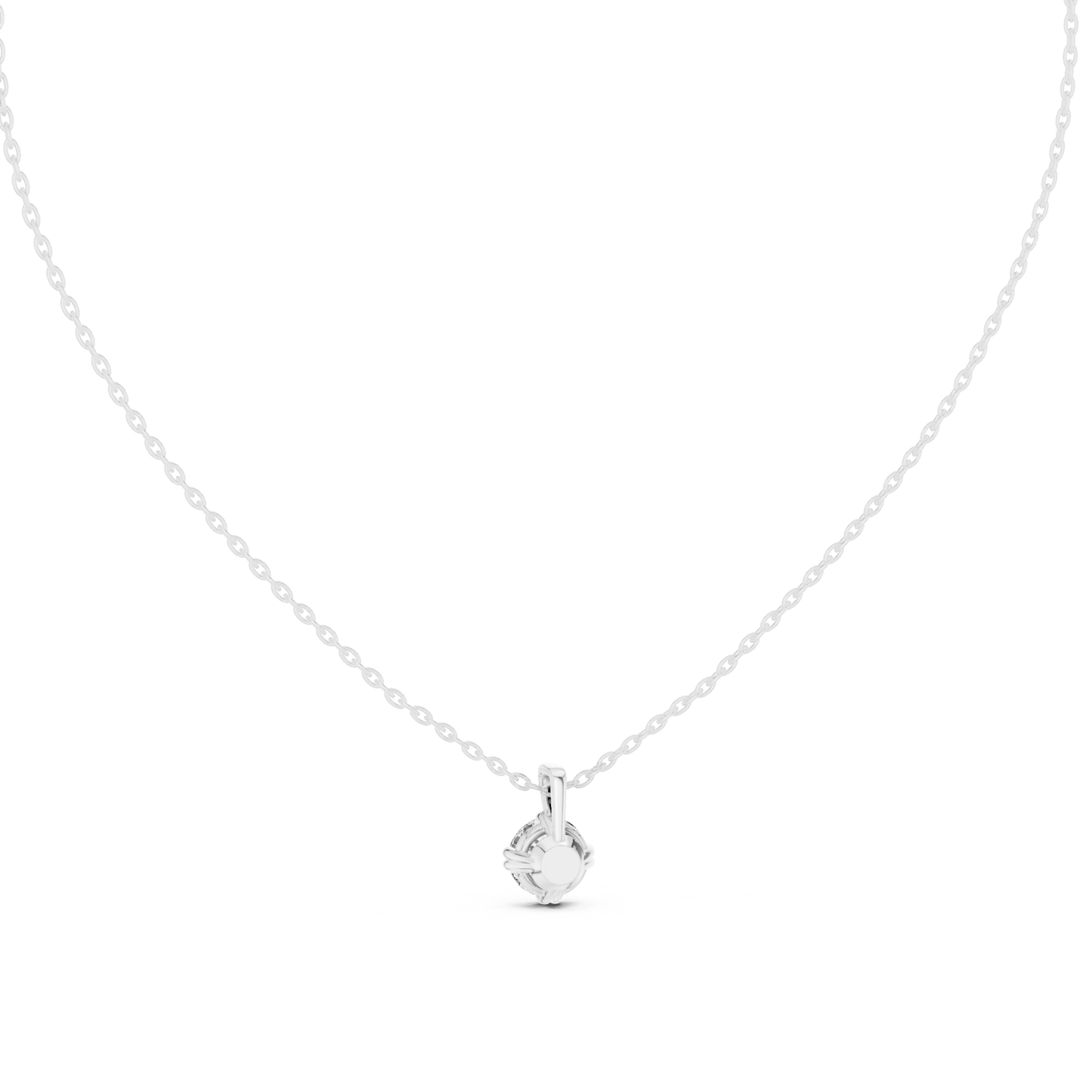 Round Cut Diamond Drop Necklace