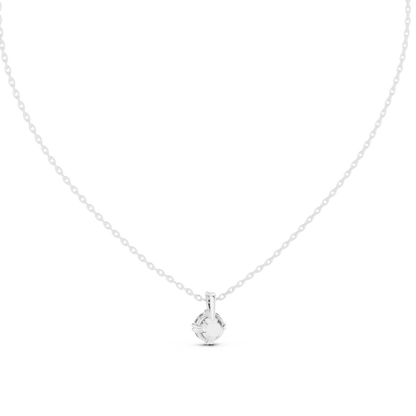 Round Cut Diamond Drop Necklace