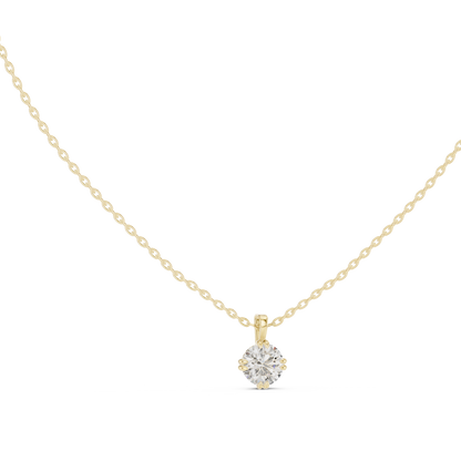 Round Cut Diamond Drop Necklace