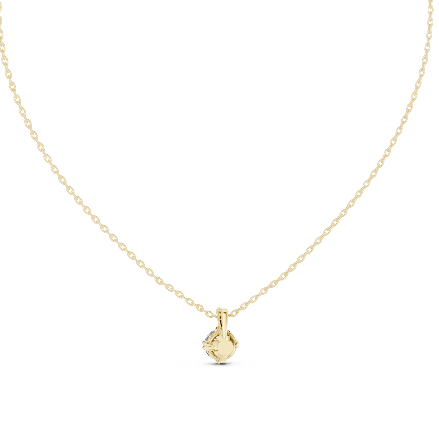 Round Cut Diamond Drop Necklace
