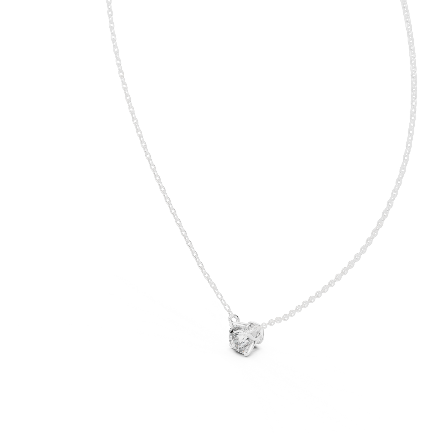 Simple Modern Diamond Pendant Necklace