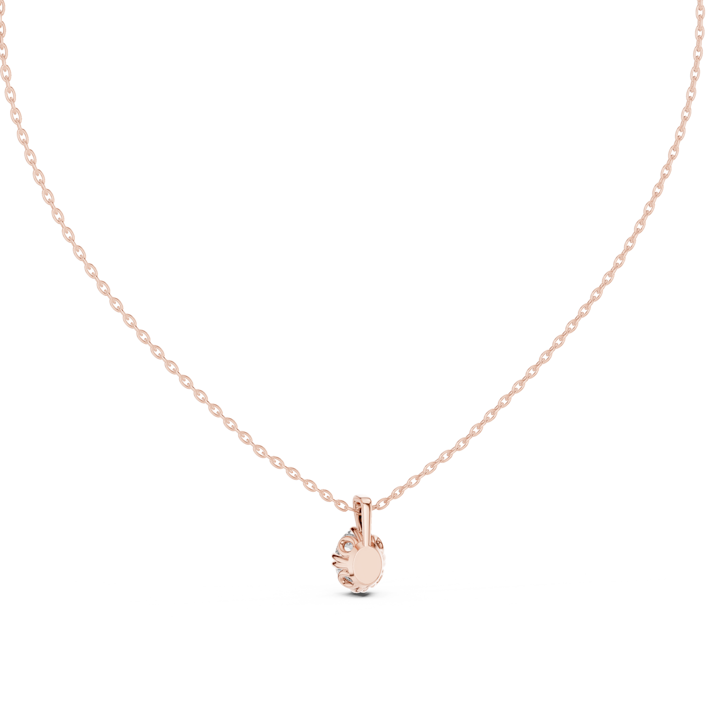 Designer Oval Diamond Pendant with Scroll Setting