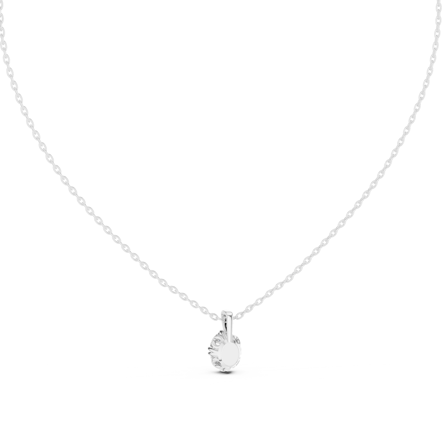 Designer Oval Diamond Pendant with Scroll Setting