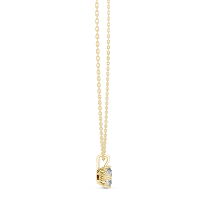 Designer Oval Diamond Pendant with Scroll Setting