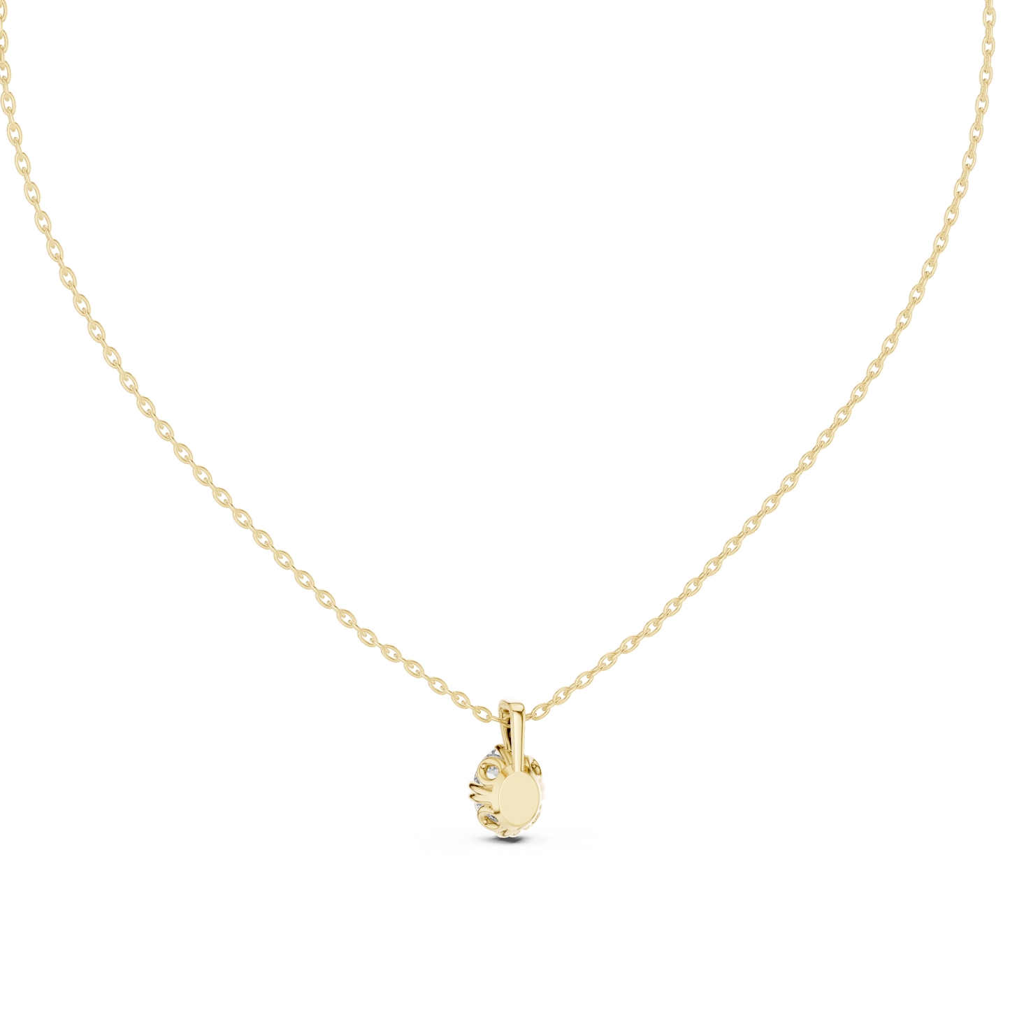 Designer Oval Diamond Pendant with Scroll Setting