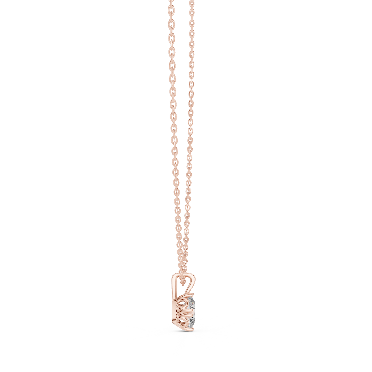 Graceful Oval Cut Diamond Pendant