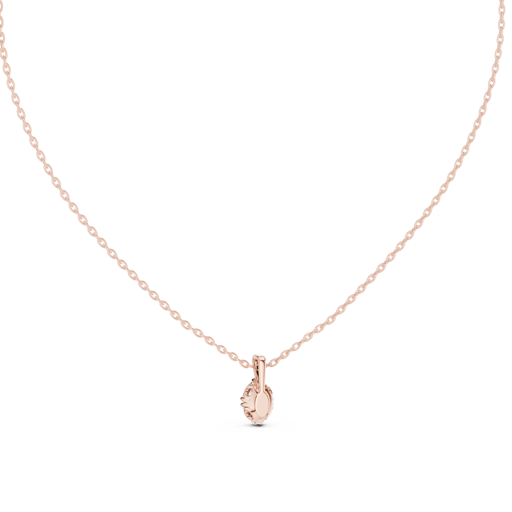 Graceful Oval Cut Diamond Pendant