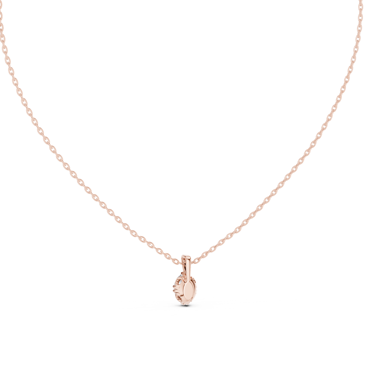 Graceful Oval Cut Diamond Pendant