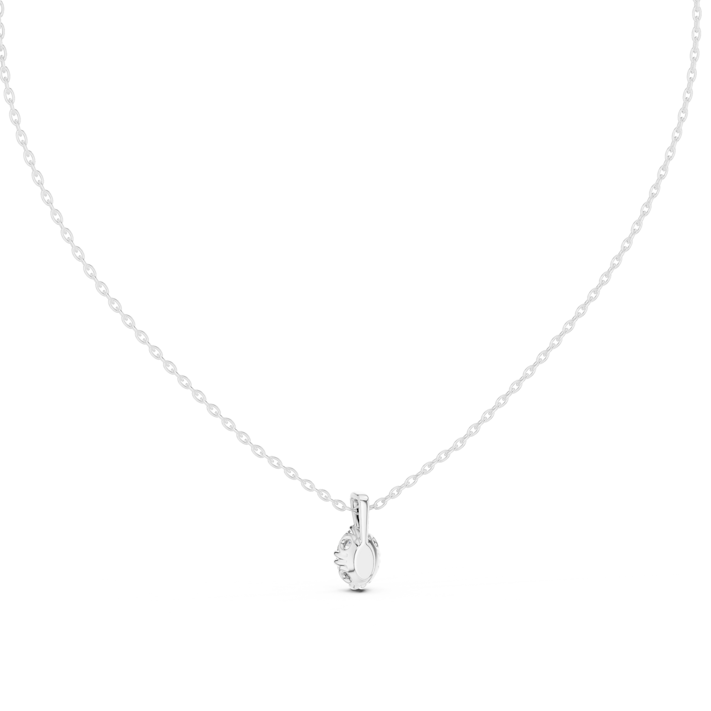 Graceful Oval Cut Diamond Pendant