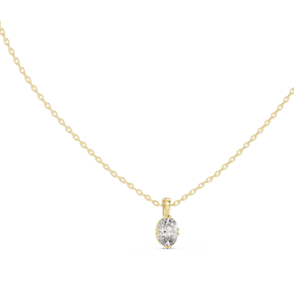 Graceful Oval Cut Diamond Pendant