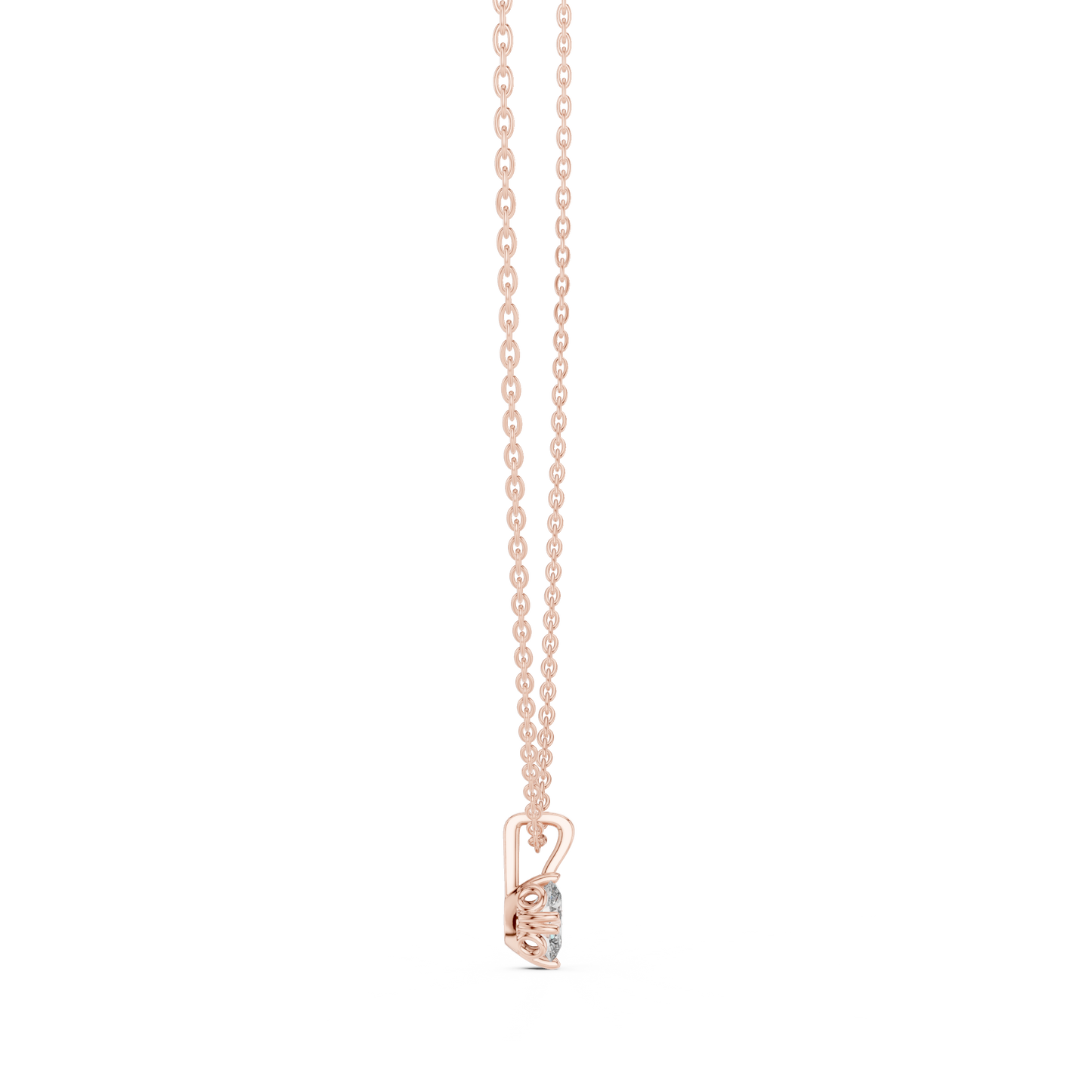 Modern Oval Solitaire Necklace in Gold