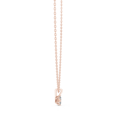Modern Oval Solitaire Necklace in Gold