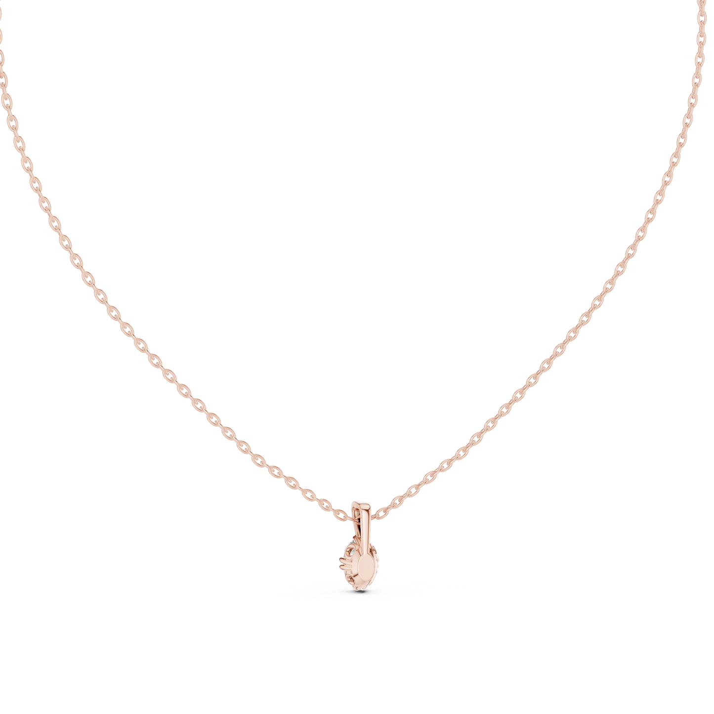 Modern Oval Solitaire Necklace in Gold
