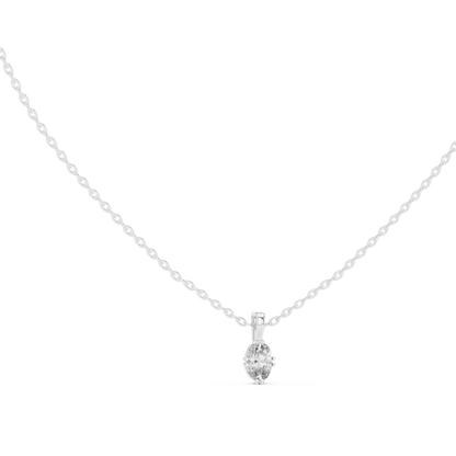 Modern Oval Solitaire Necklace in Gold