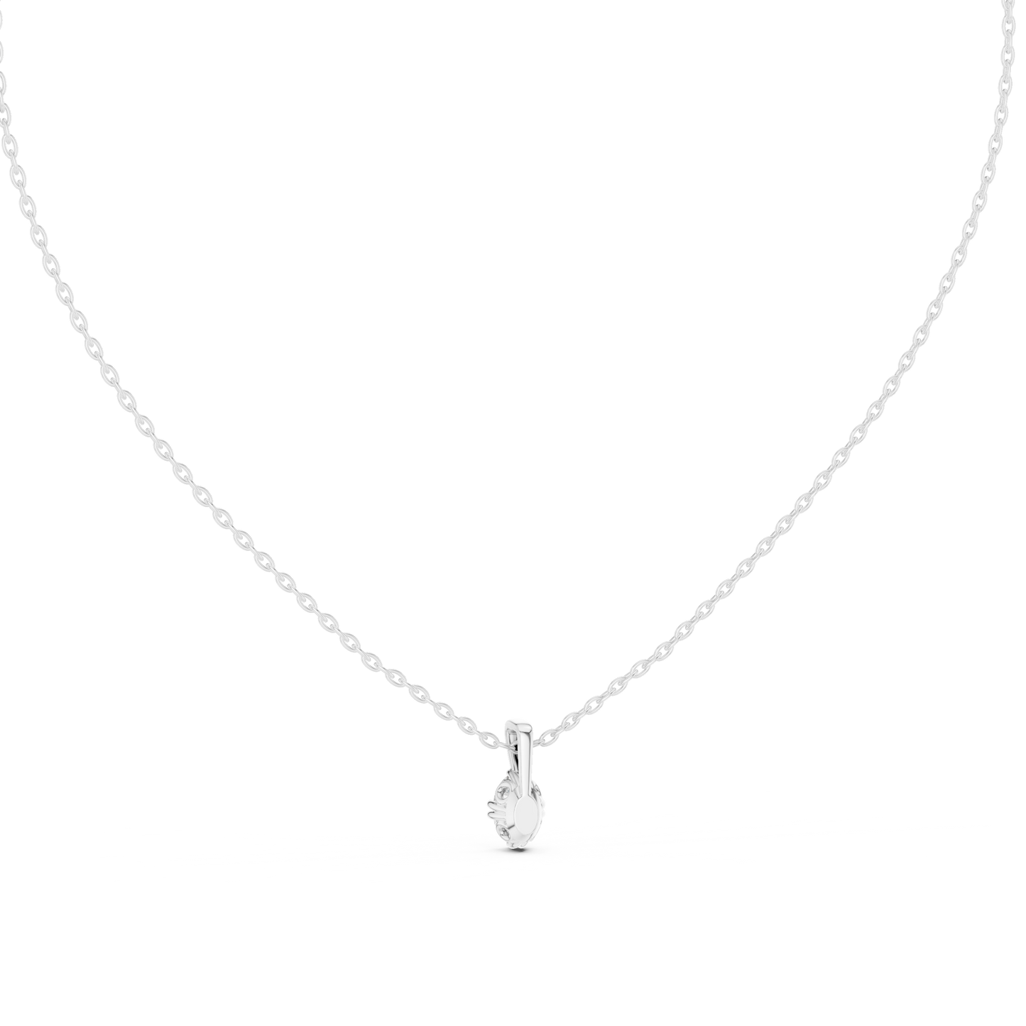 Modern Oval Solitaire Necklace in Gold