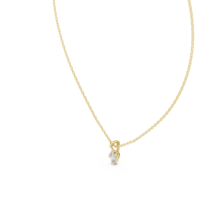 Modern Oval Solitaire Necklace in Gold