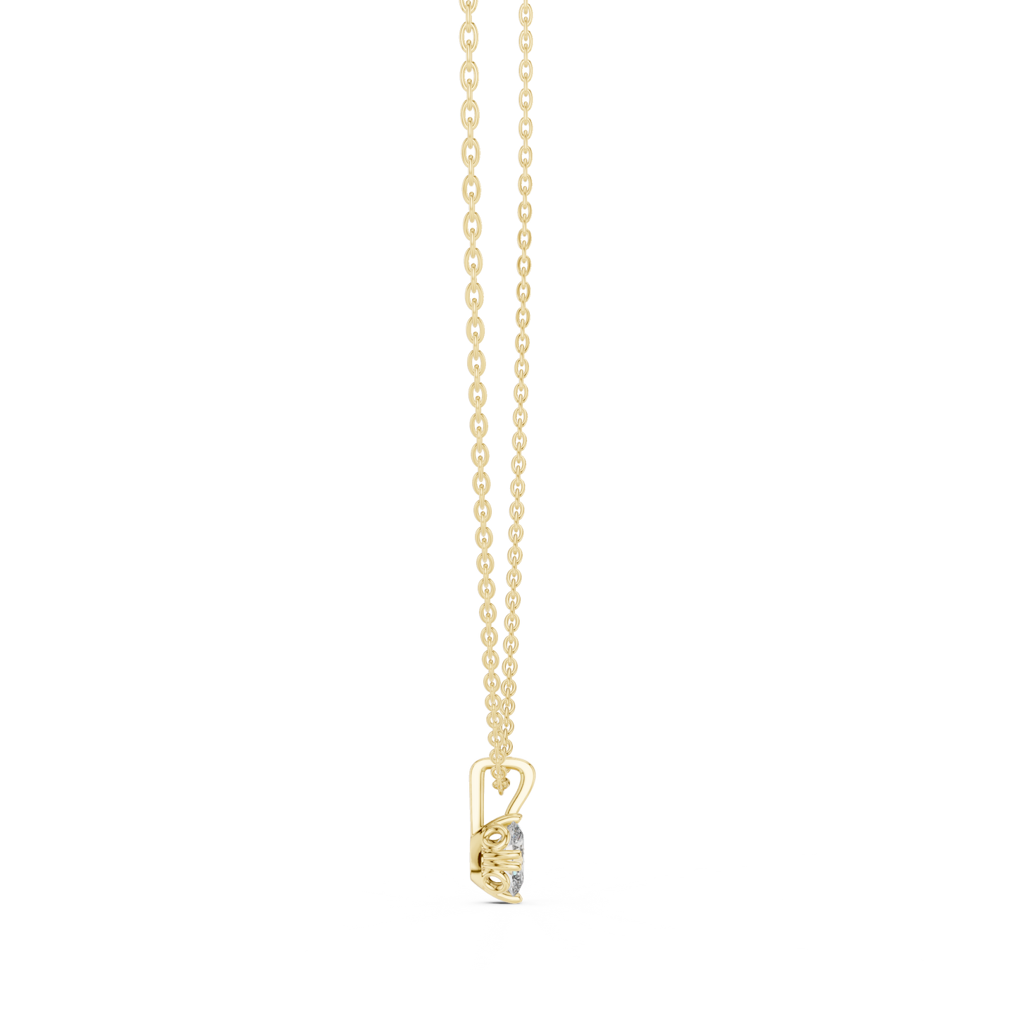 Modern Oval Solitaire Necklace in Gold