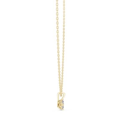 Modern Oval Solitaire Necklace in Gold