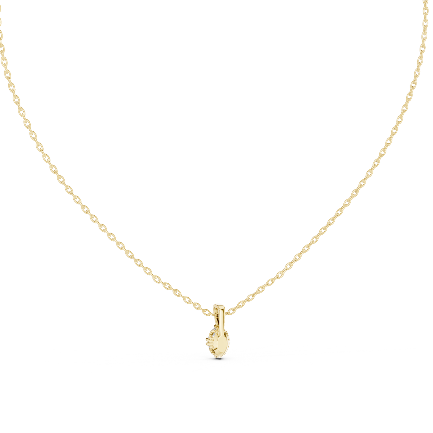 Modern Oval Solitaire Necklace in Gold