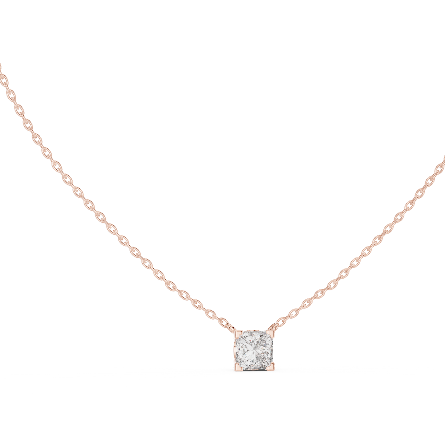 Fine Jewelry Princess Solitaire Necklace