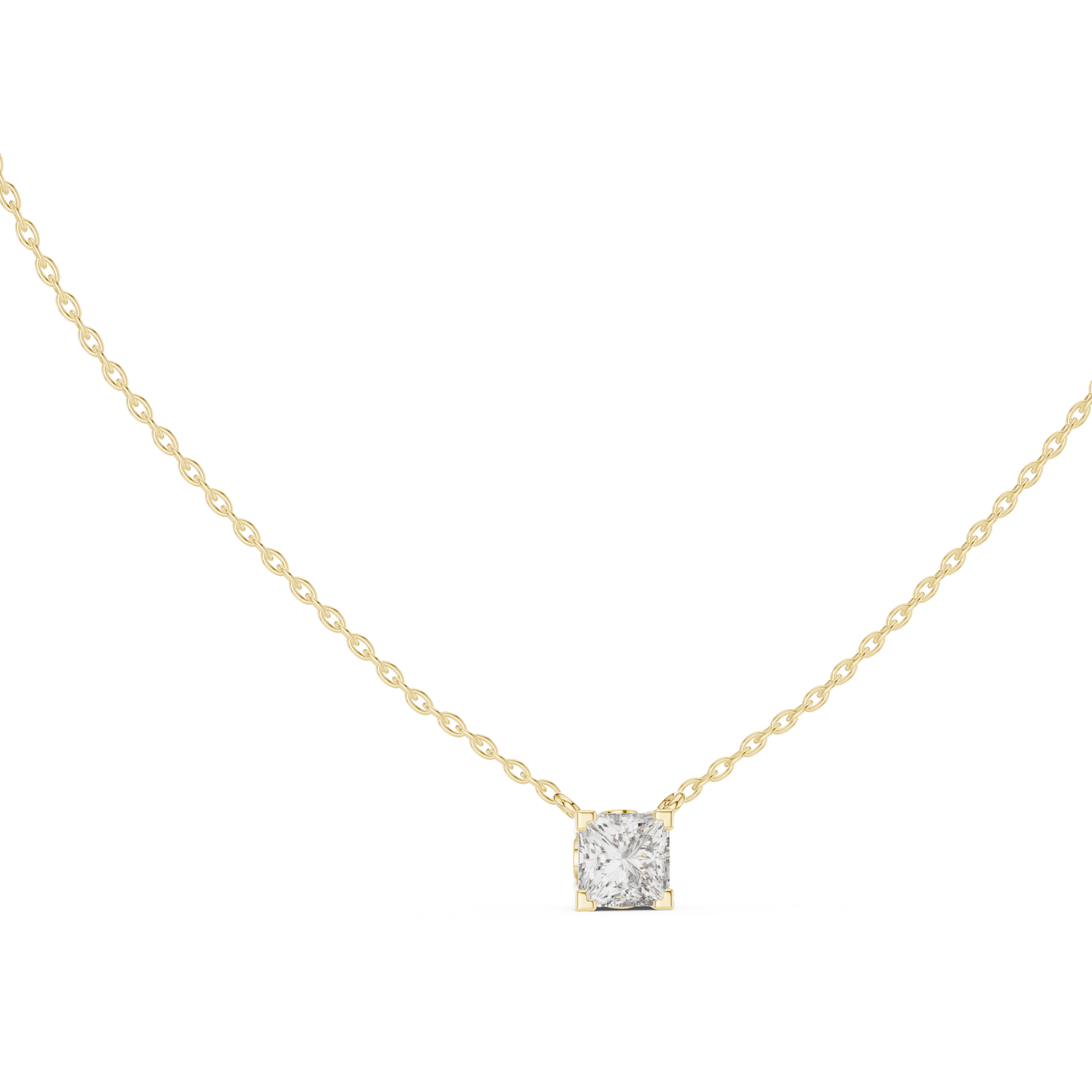 Fine Jewelry Princess Solitaire Necklace