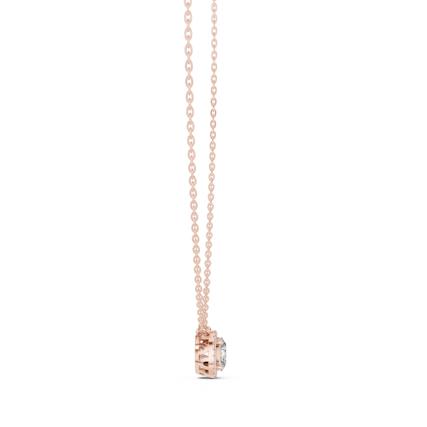 Graceful Oval Diamond Pendant Necklace