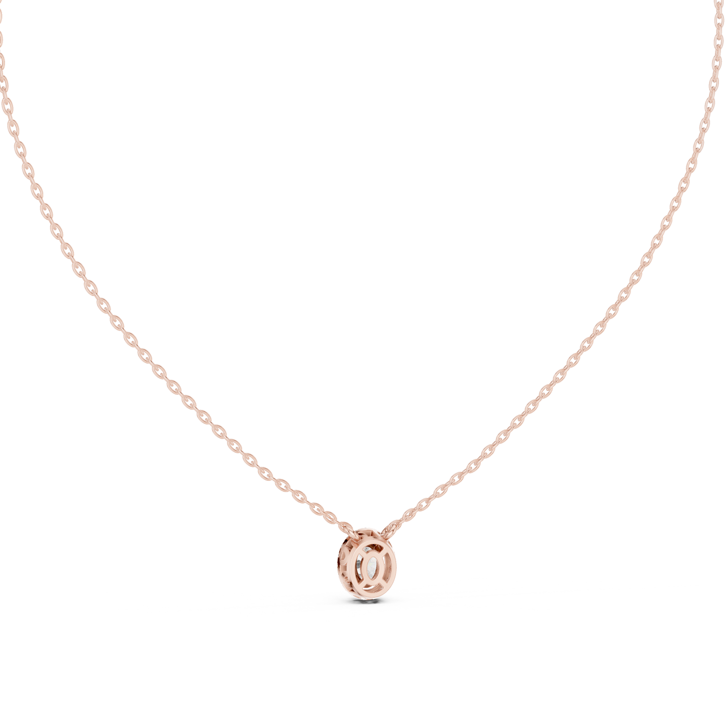 Graceful Oval Diamond Pendant Necklace