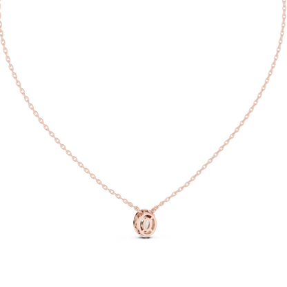 Graceful Oval Diamond Pendant Necklace