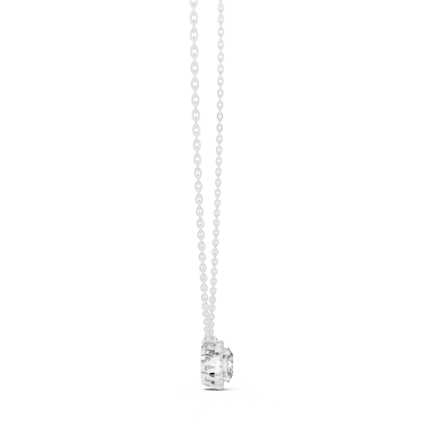 Graceful Oval Diamond Pendant Necklace