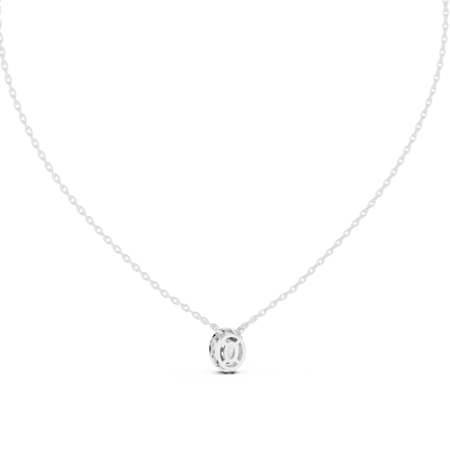 Graceful Oval Diamond Pendant Necklace