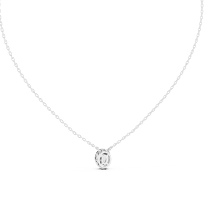 Graceful Oval Diamond Pendant Necklace
