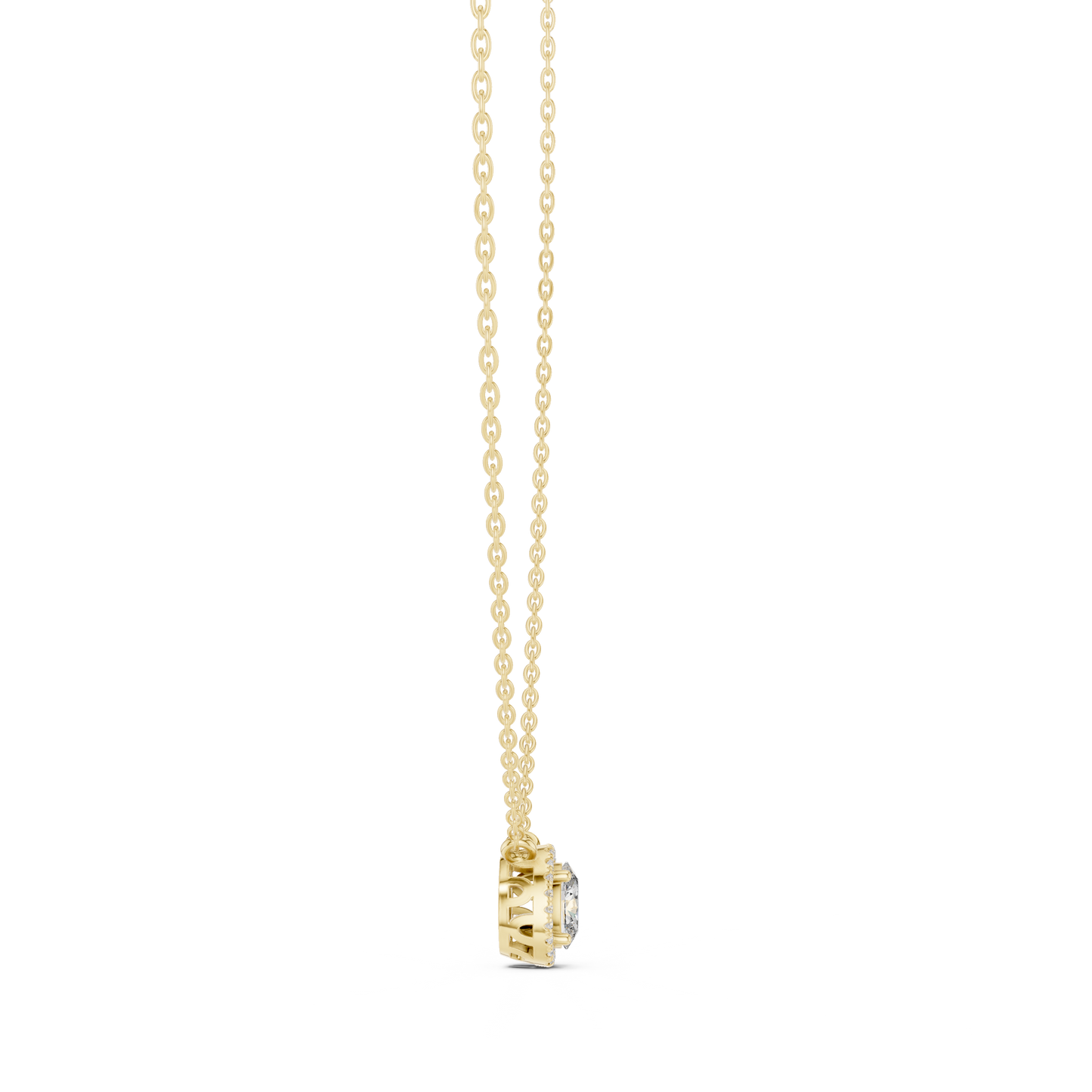 Graceful Oval Diamond Pendant Necklace