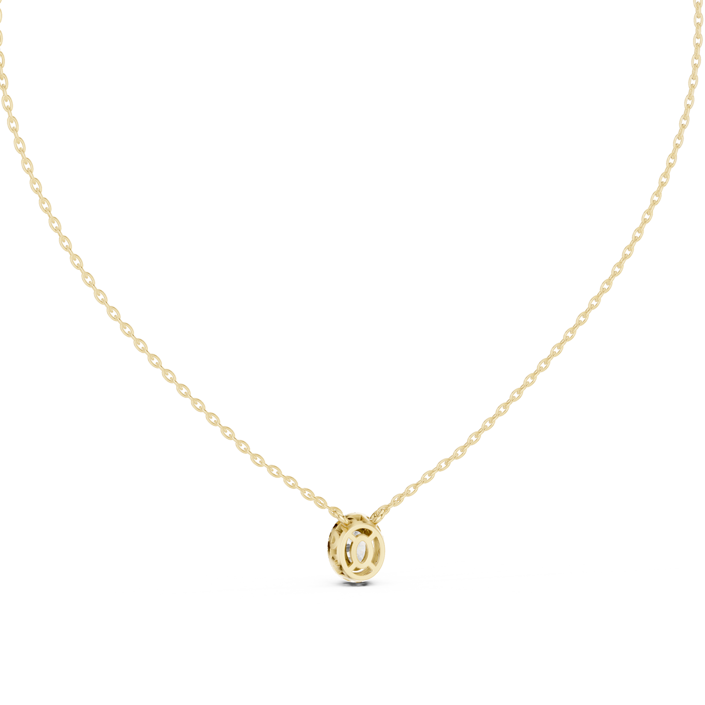 Graceful Oval Diamond Pendant Necklace