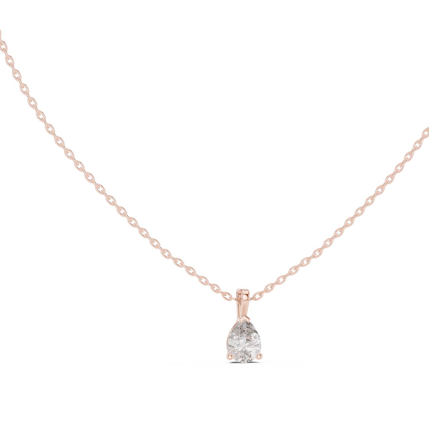Golden Dewdrop Diamond Pendant